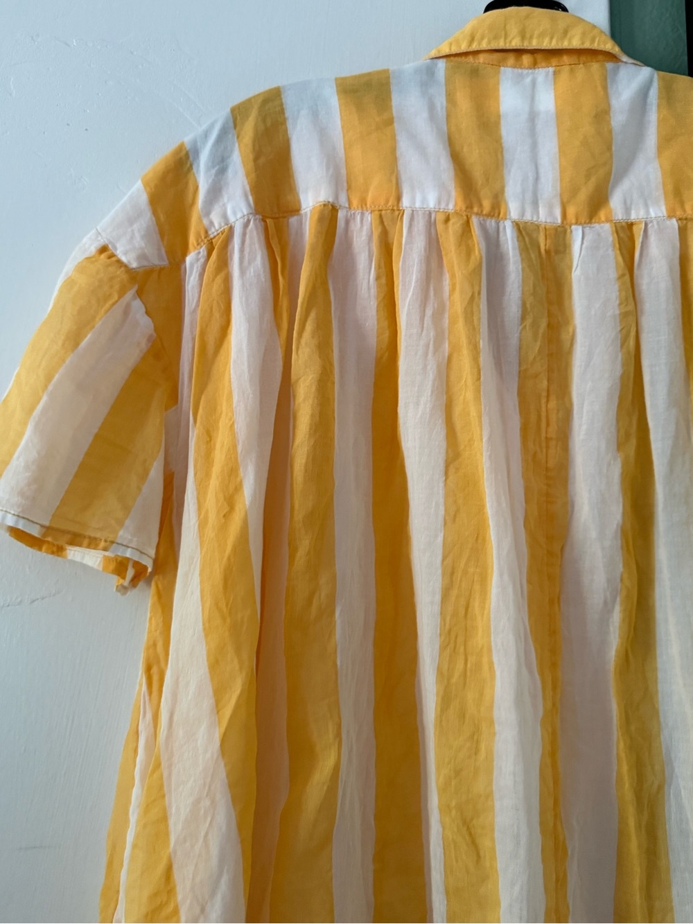 We The Free Yellow & White Striped Button-Down Shirt size M (oversized) - Picture 7 of 11